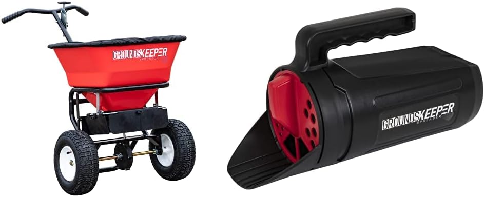 100-Lb. Walk-Behind Push Spreader for Grass Seed. Salt. De-Icer and Fertilizer