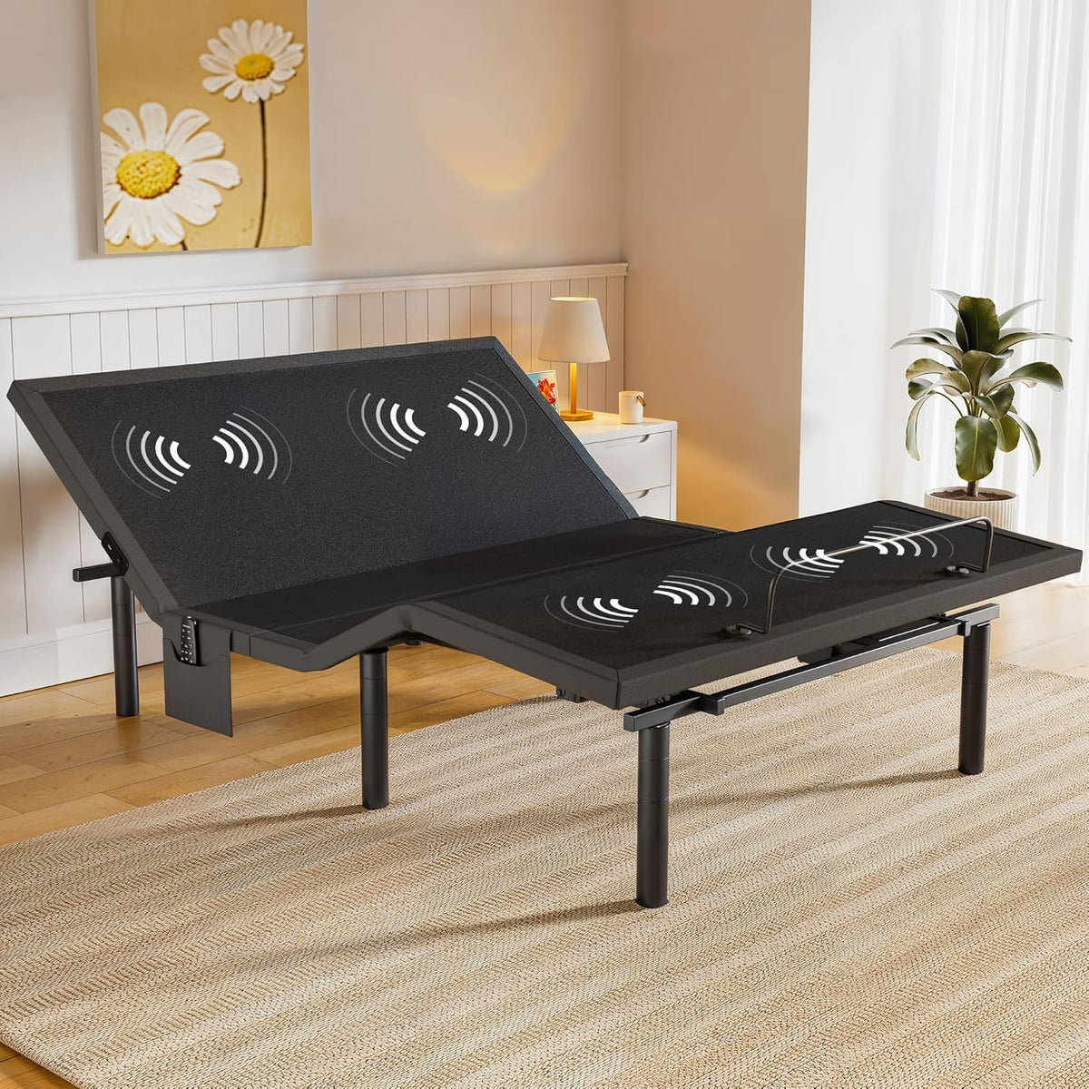 Amada Full Adjustable Bed Frame. Electric Base with Wireless Remote. 4 USB Ports. LED Night Light. Head & Foot Incline. Zero Gravity. Anti-Snore - 01B-F