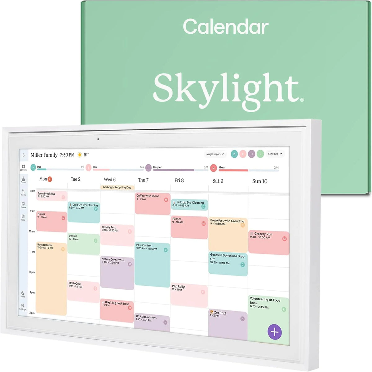 15 Inch Digital Wall Planner & Chore Chart. Smart Family Calendar Organizer Display for Home Organization