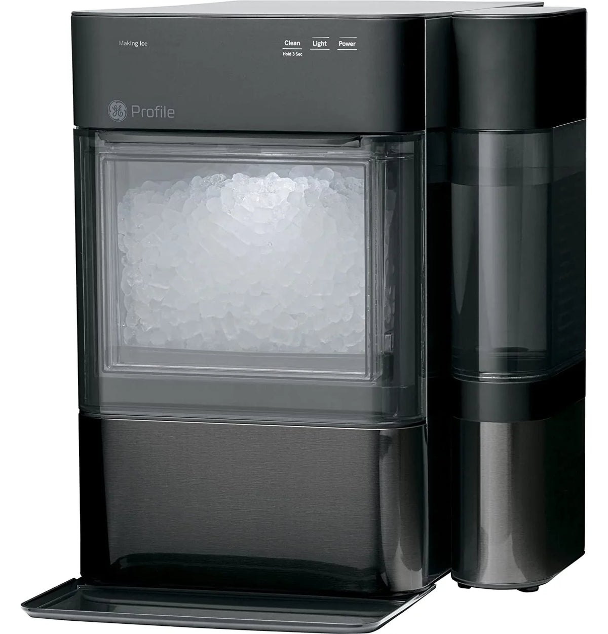 Countertop Nugget Ice Maker | Ice Machine with WiFi Connectivity | Smart Home Kitchen Essentials | Black Stainless