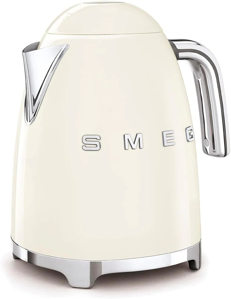 Retro style 7-tank electric kettle. featuring automatic power-off function. detachable base and water level indicator. with matte Canobrandt finish.