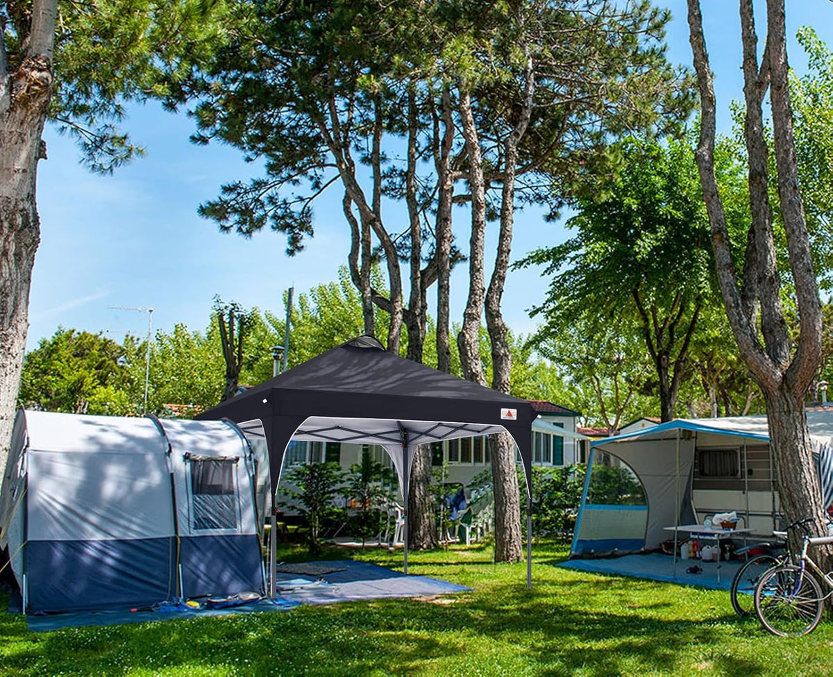 Outdoor retractable sunshade tent (10x10) camping sun shelter series. grey version