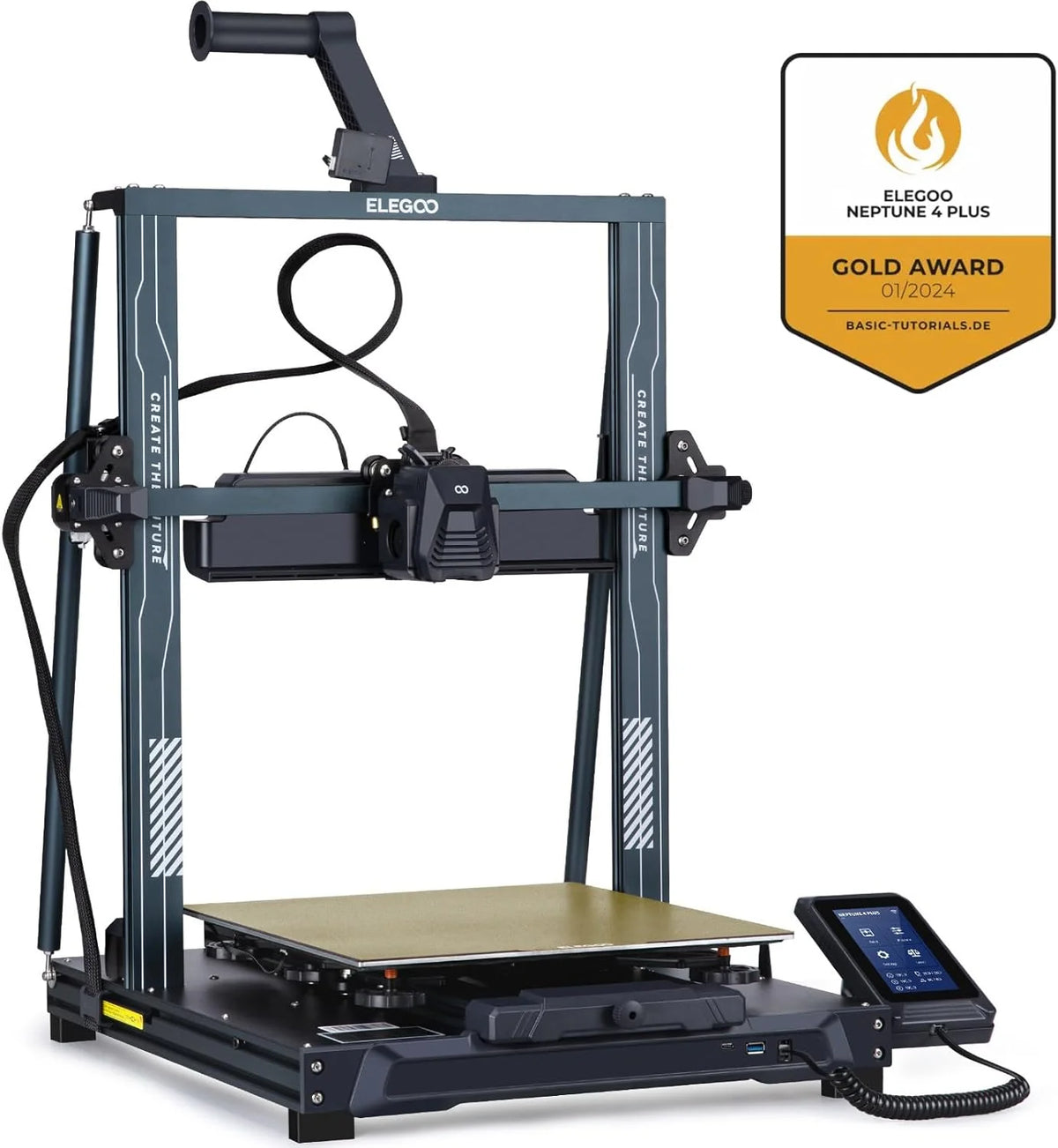 Printer with Auto Bed Leveling. Dual-Gear Direct Extruder. Dual Lead Screw Drive. Removable Capacitive Screen. 8.85x8.85x11in Large Printing Size