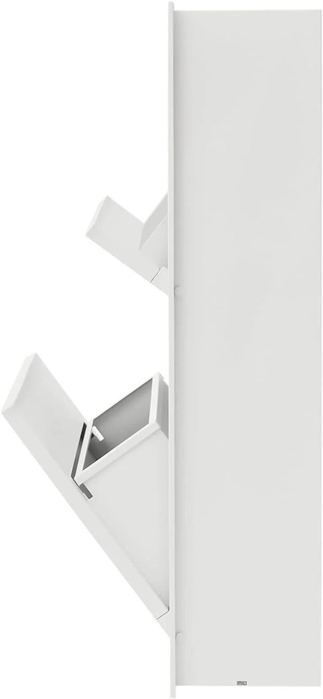 Stainless steel shower alcove trash can - Suitable for use in bathrooms. living rooms. and kitchens as a built-in recessed storage cabinet - 26 x 5.5 x 11.8 inches