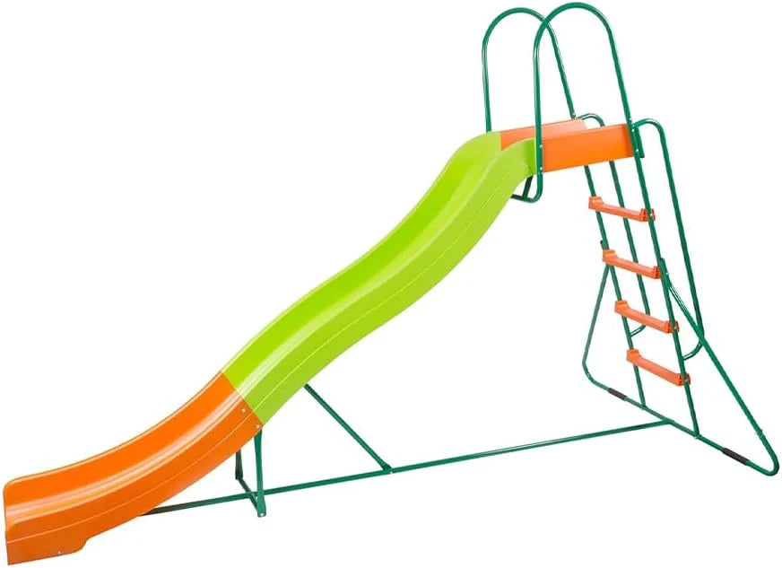 Outdoor Playground Slide. Big Backyard Freestanding Plastic Slide. 10 ft Outdoor Swing Set Slide for Kids Ages 4-8