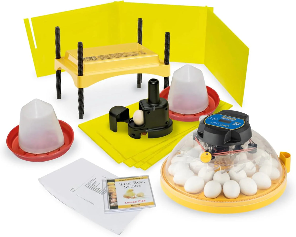 A 24-position automatic egg incubator with constant temperature control function. suitable for hatching 24 eggs. duck eggs or other egg types. It offers the best flexibility and can be used with eggs of different sizes.