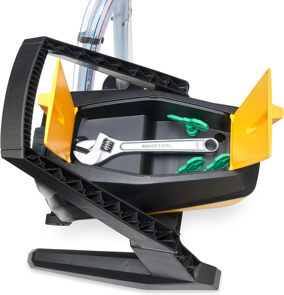 Spray gun kit. high-efficiency airless sprayer. low overspray. equipped with a 12-inch extension rod. suitable for large projects. with 515 and 413 type nozzles. yellow in color.