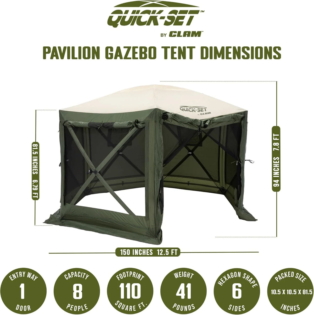 Screen Tent. Outdoor Camping Gazebo Canopy. Escape. 11.5'. Brown