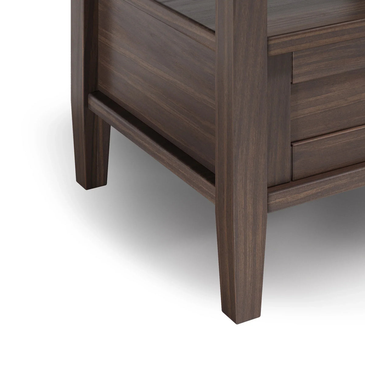 20 Inch Wide Solid Wood Rectangle End Table. Transitional Side Table