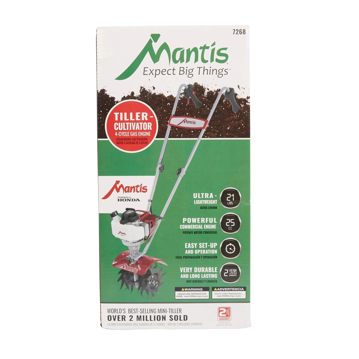 25cc 9-Inch Front-Tine Forward-Rotating Mini Tiller/Cultivator