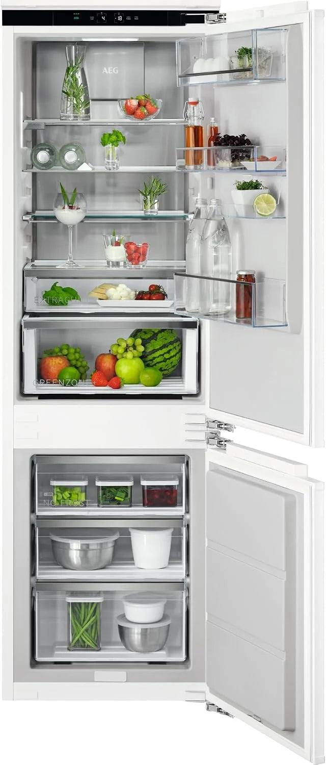 AEG Einbau-Kühl-Gefrier-Kombination 178cm. von Stiftung Warentest mit Gut (2.0) Bewertet. Serie 8000: 360°Cooling Optimale Luftfeuchtigkeit. Kühl- (