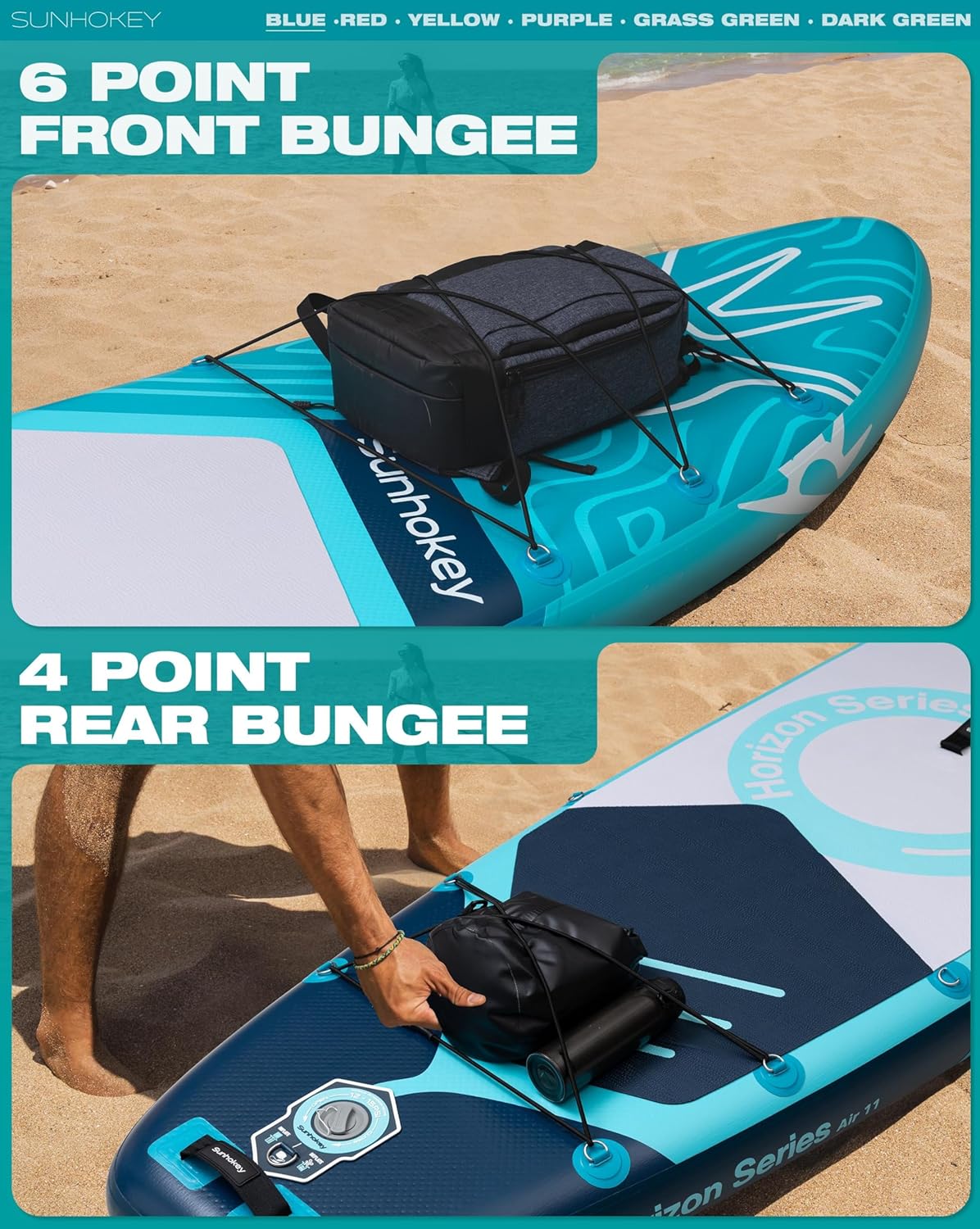 Tabla de Paddle Surf Hinchable 335cm con Accesorios Incluidos de Primera Calidad. Remo Ajustable. Bomba de Mano. Mochila de Transporte. 335 x 86 x 15