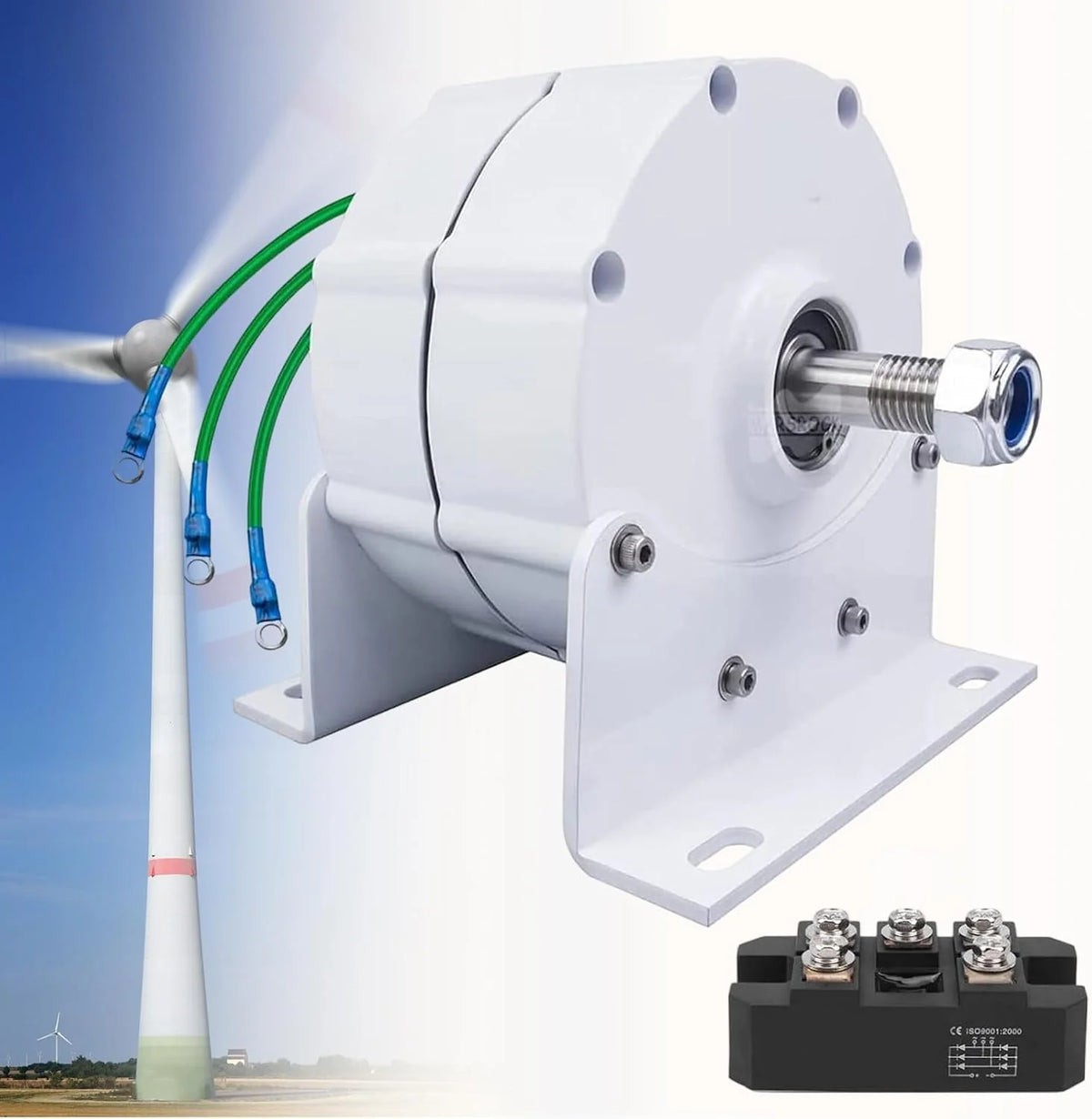 12.000W Low-RPM Permanent Magnet Generator. 12V/24V/48V/120V/220V Gearless Generator Motor for Wind Turbine. Water Turbine and DIY Power Generation