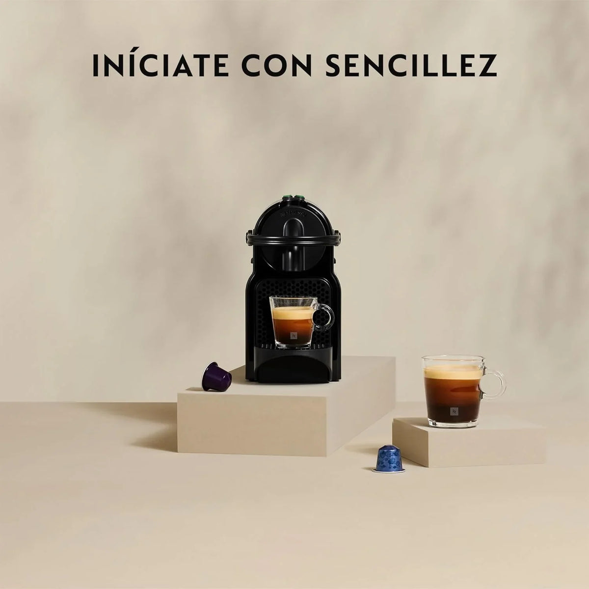 Nespresso De'Longhi Inissia EN80.B Coffee Machine for Nespresso Capsules 19 Bar Automatic Shut-off Black