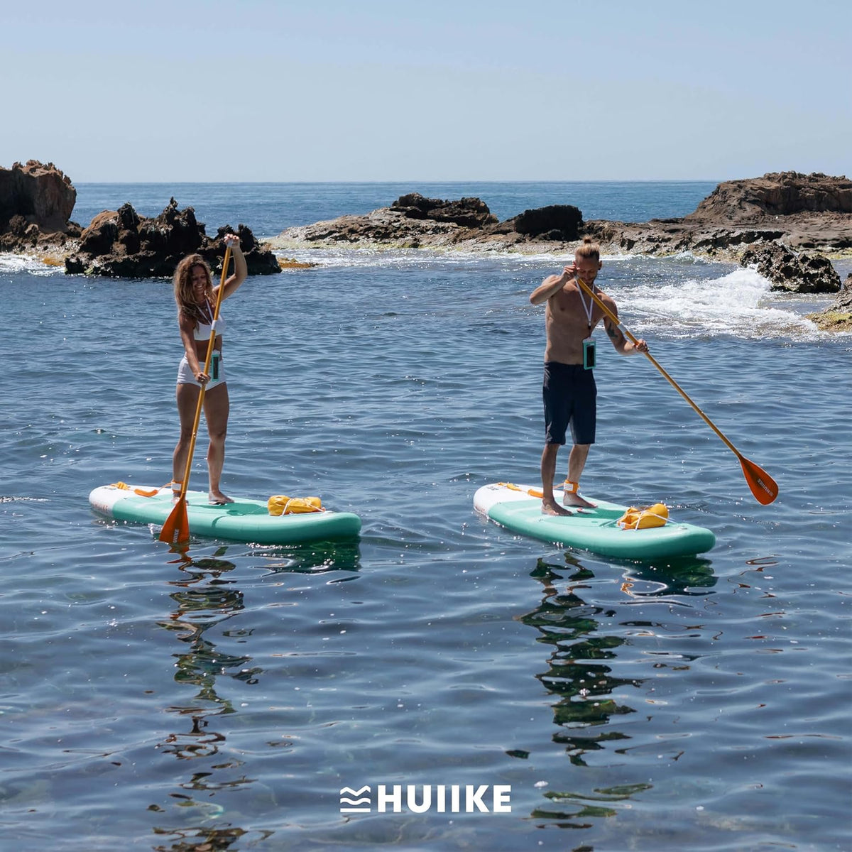HUIIKE Tabla Paddle Surf Hinchable con Accesorios Incluidos. Remo. Quillas. Inflador. Stand Up Paddle Board Gran Estabilidad y Resistencia. 305 x 84 x