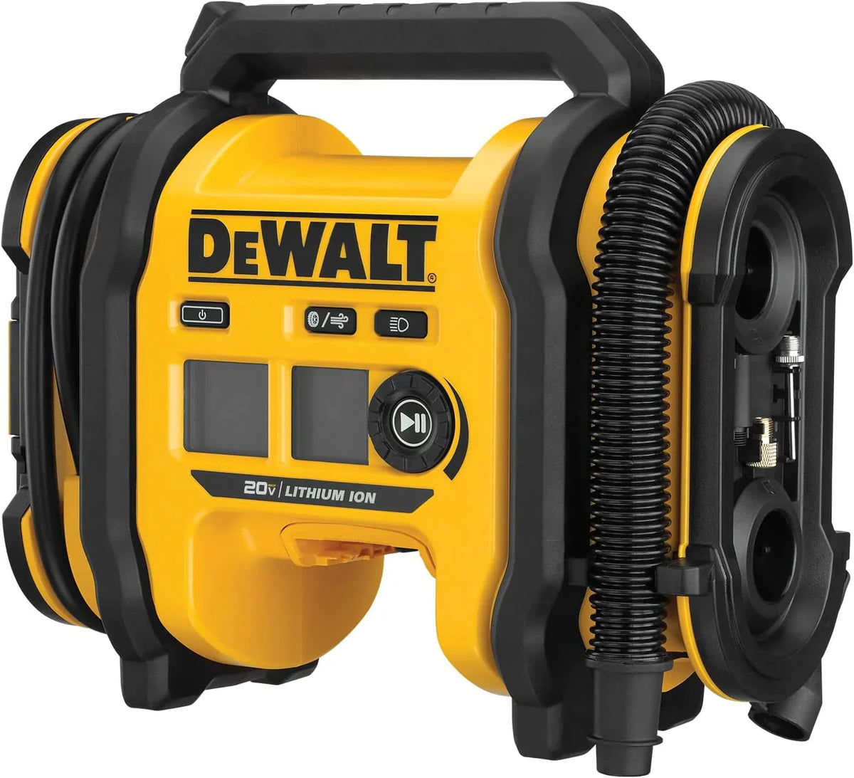 20V Cordless Tire Inflator. Compact and Portable. with Automatic Shut-Off and LED Light