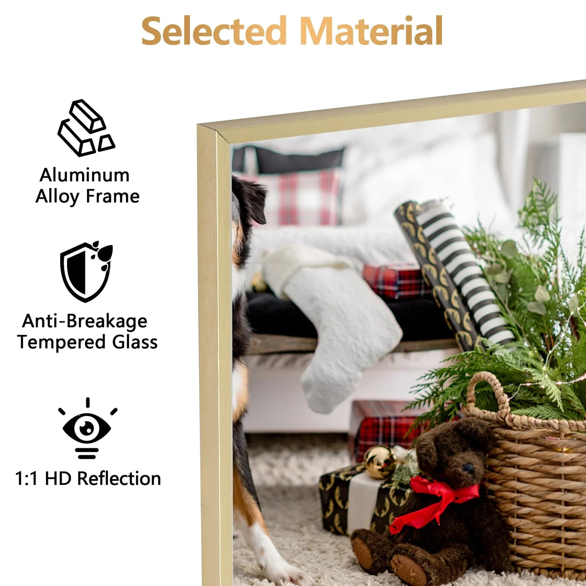 64x21 Full Length Floor Mirror. Large Full Body Aluminum Alloy Frame Standing Mirror with Stand and Wall Mount Option