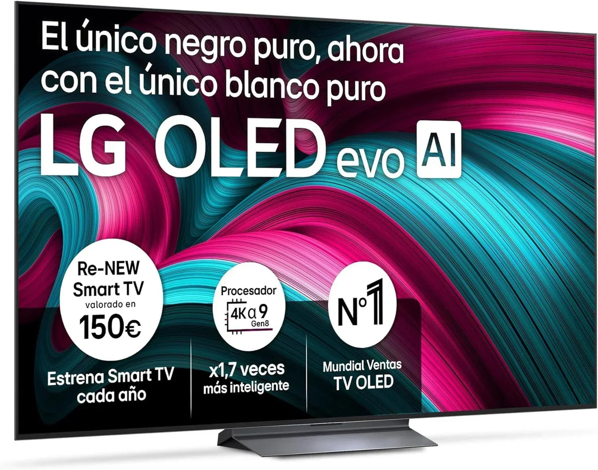 LG OLED65C54LA - TV 65. OLED EVO 4K. Smart TV AI C5. WebOS 25. Super Upscaling. Dolby Vision and Dolby Atmos. AMD FreeSync. Alexa/Google Assistant.