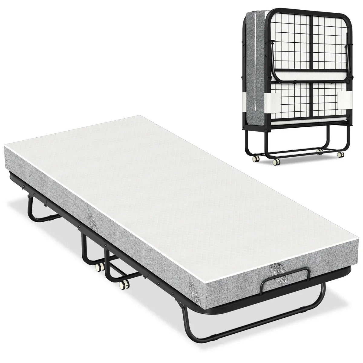 Sonnewelt Klappbett 90x200cm mit 13cm Dicke und Rollen