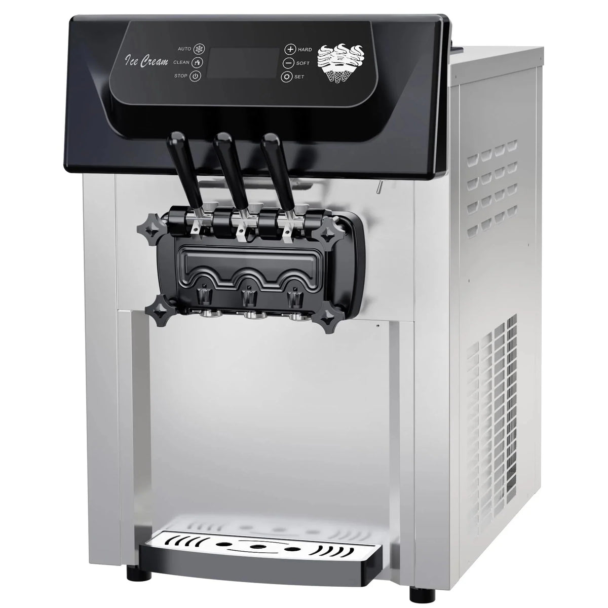 2200W 3-Flavor Soft Serve Ice Cream Machine. 5.3–7.4 Gal/Hr. LCD Touch Screen. Automatic Cleaning