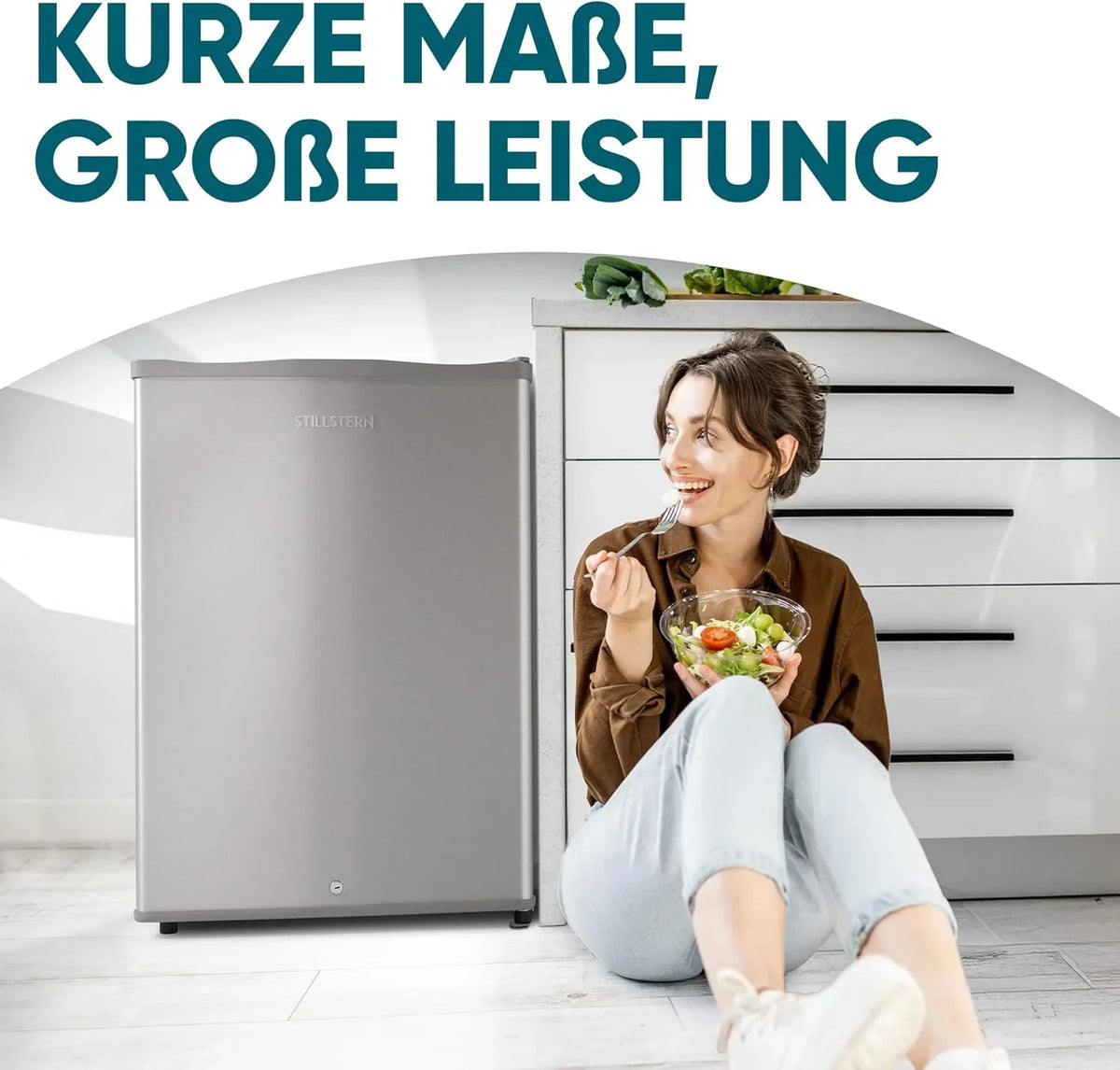 Stillstern Mini Gefrierschrank (42L) -18°C. Eiswürfelschale. Schloss. Türanschlag wechselbar. 4-Sterne Tiefkühlschrank für Camping/Büro Gefriertruhe