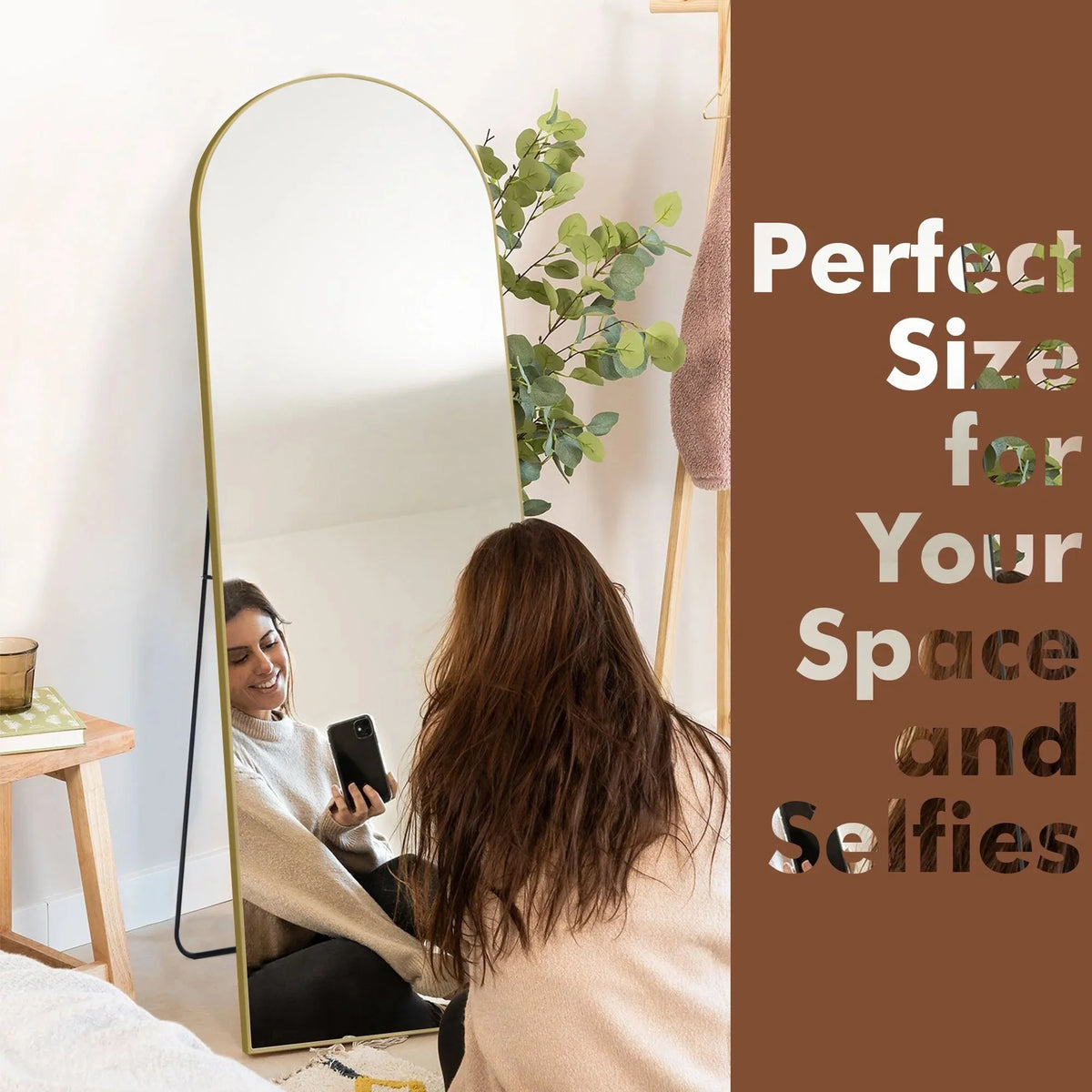 64x21 Full Length Floor Mirror. Large Full Body Aluminum Alloy Frame Standing Mirror with Stand and Wall Mount Option