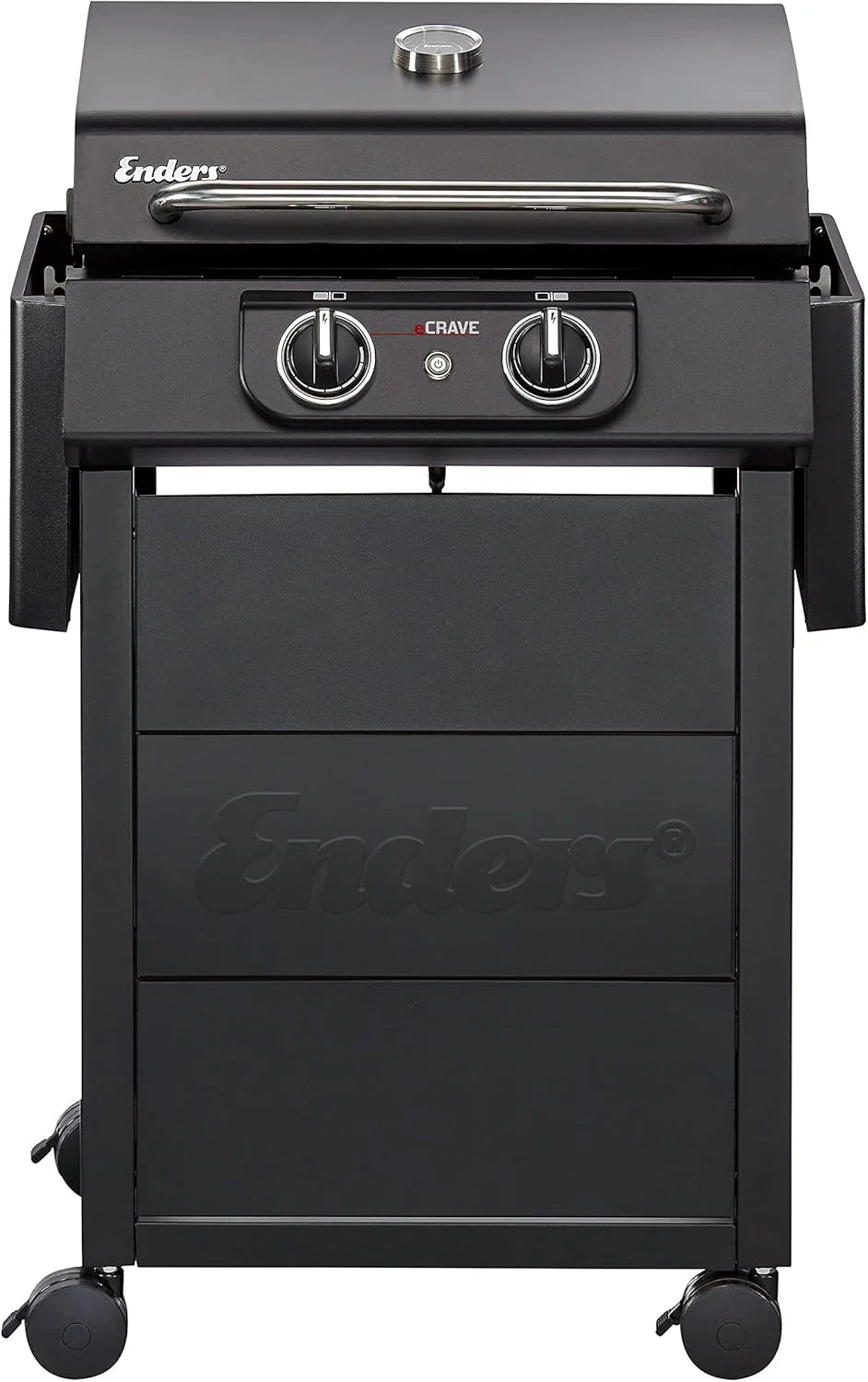 Enders Elektrogrill eCRAVE 2. mit Gussrost. Grillwagen mit viel Stauraum. SIMPLE CLEAN Reinigungssystem. 2 leistungsstarke Heizelemente. formstabile