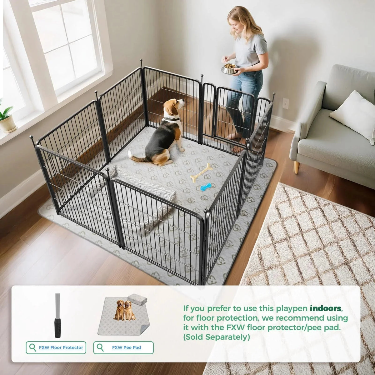 32 Dog Playpen for Small Dogs. Portable Indoor Outdoor Pet Exercise Pen for Puppies and Small Pets