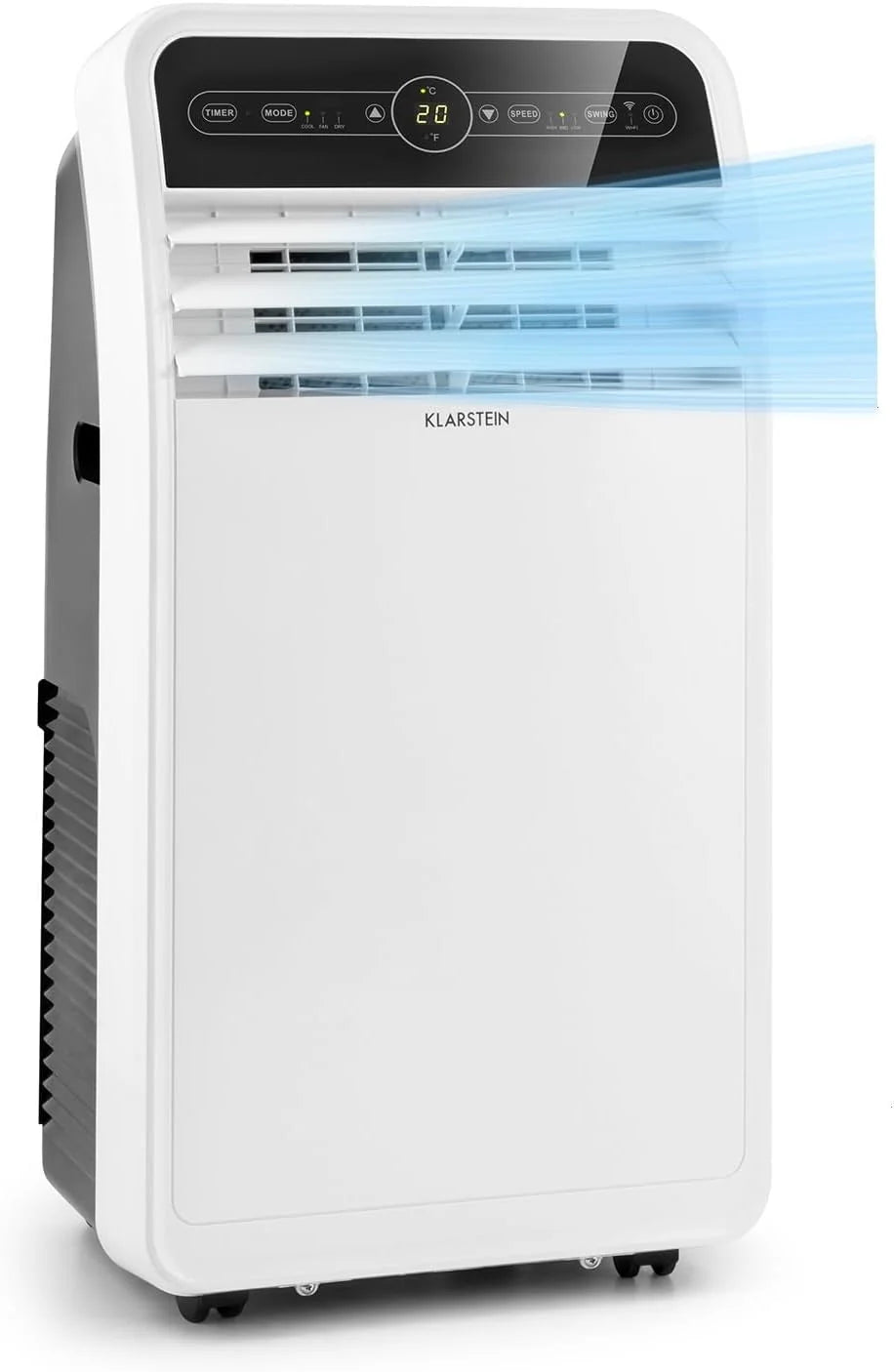 Klarstein Mobile Klimaanlage mit Abluftschlauch. 4-in-1 Klimagerät mit Ventilator. Luftentfeuchter & Nachtmodus. Kleine & Portable Klimaanlage für