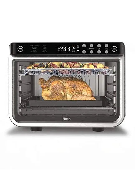 10-in-1 Digital Countertop Convection Toaster Oven with Air Fry. Dehydrate and Reheat. 1800W. Stainless Steel. Silver