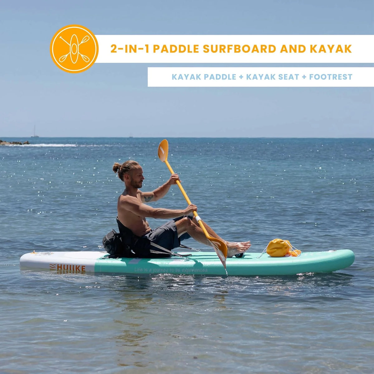 HUIIKE Inflatable Paddle Board for Adults with Accessories Included. Oar. Fins. Pump. Stand Up Paddleboard Great Stability and Resistance. 10' x 33 x