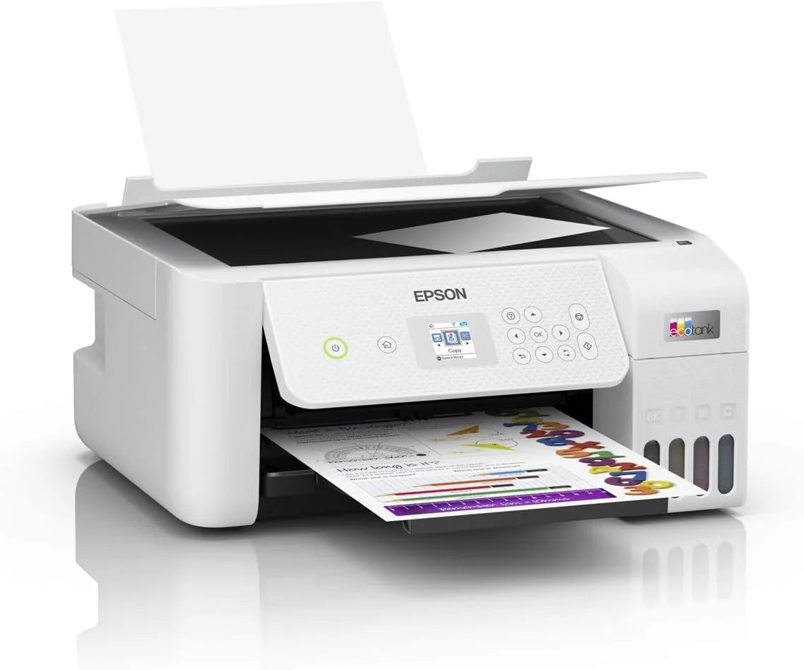 Epson EcoTank ET-2826 A4-Multifunktions-Wi-Fi-Tintentankdrucker. mit einem im Lieferumfang enthaltenen Vorrat an Tinten bis zu 3 Jahren