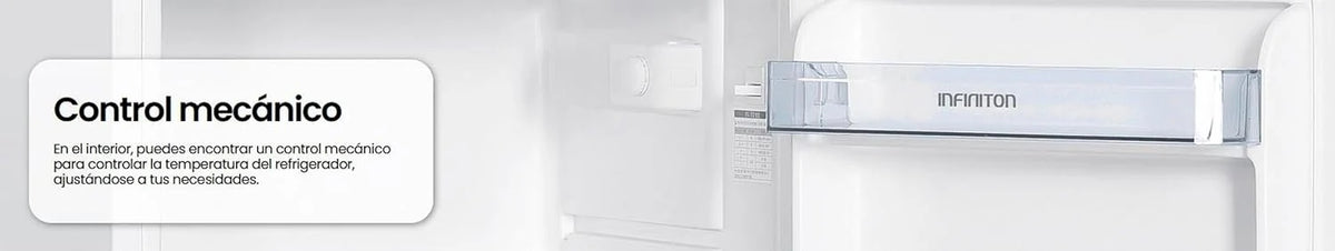 Frigorifico Dos Puertas Infiniton FG-151D12BEV. 151 Litros. 122 cm de Altura. Ancho de 50 cm. Ciclico. LED Interior. Regulación en altura. E. Blanco