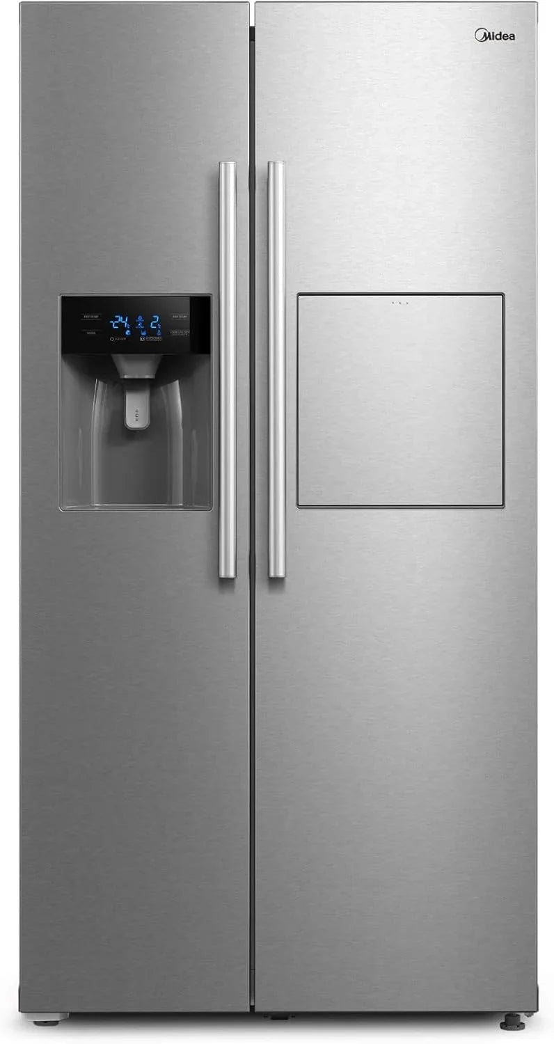 Midea KS-DDX 6.32 WT Side-by-Side Kühl-/Gefrierkombination/ 178.8 cm Hhe/ 254 kWh/Jahr/No Frost/Dual Inverter Compressor/mit 3in1 Wasser-/Eisspender