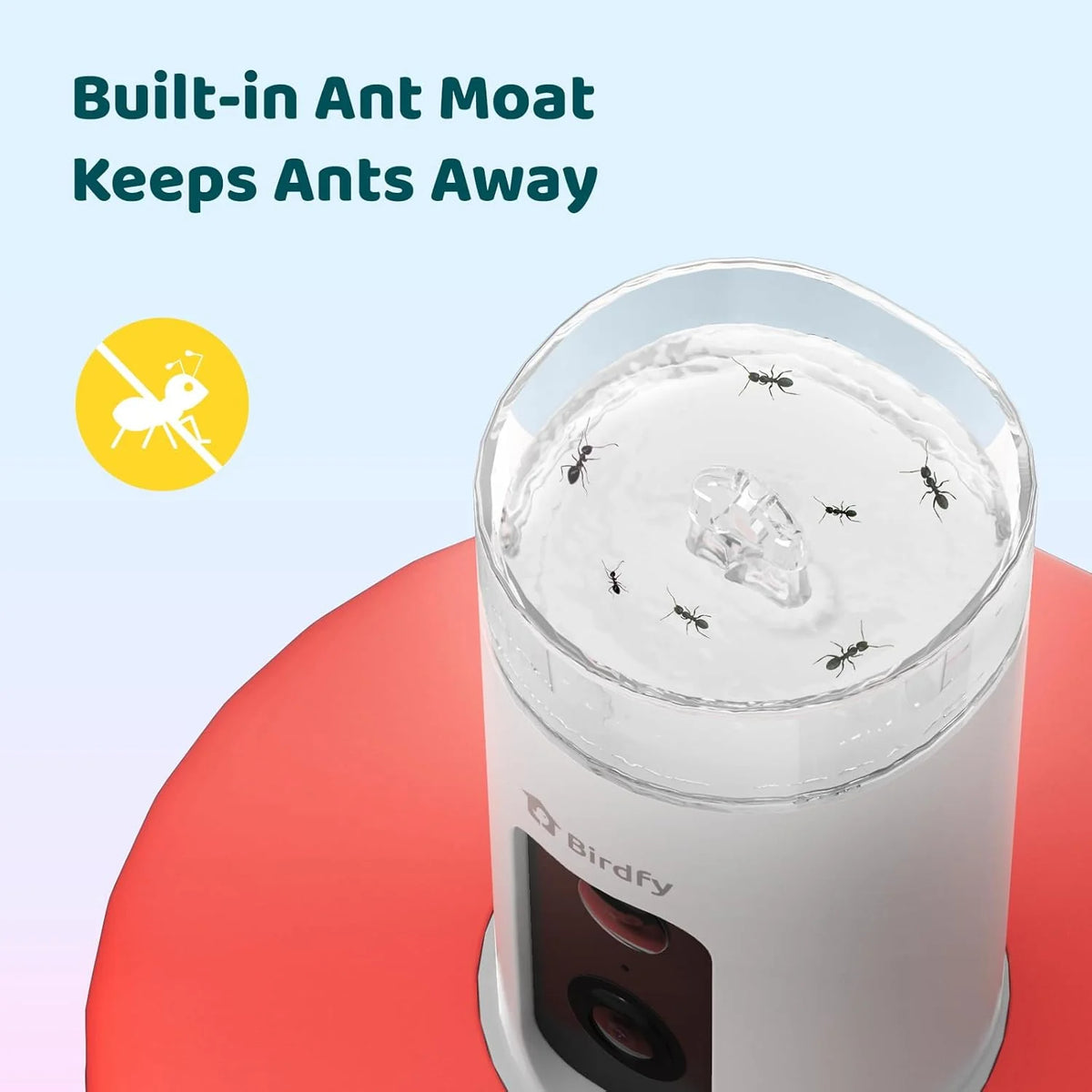 Hummingbird Feeder (Outdoor Hanging Type. with Camera. Ant-proof Groove). supports real-time viewing via 1080P high-definition application. equipped with artificial intelligence hummingbird recognition function. automatic recording and alarm function