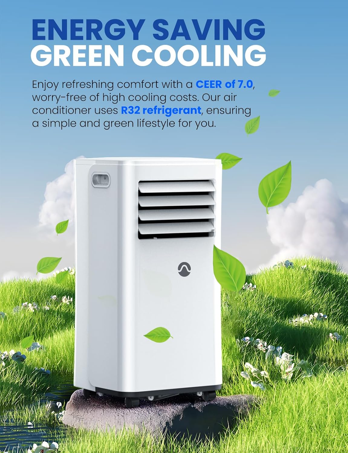 Portable Air Conditioners. 10000 BTU Air Conditioner Portable for Room up to 450 Sq. Ft.. 3-in-1 Portable AC Unit with Digital Display. Remote Control. Window Installation Kit. 24H Timer. Sleep Mode