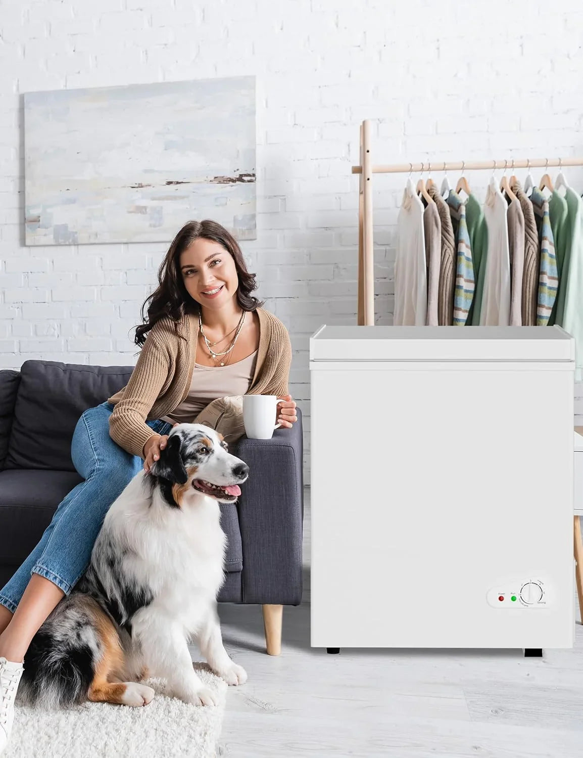 7.0 Cu Ft Chest Freezer - Energy Efficient & Quiet Mini Freezer with Adjustable Thermostat - Compact Deep Freezer for Home. Apartment. and Garage - Removable Basket & Defrost Drain