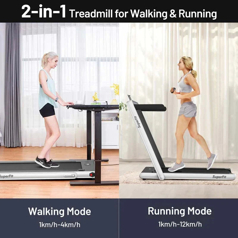 2-in-1 Folding Electric Treadmill. 2.25 HP. Under-Desk. with Dual Display and Smart App Control