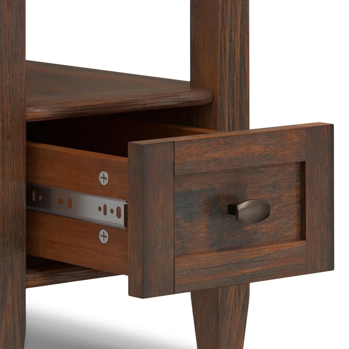 14 Wide Solid Wood Narrow Side Table. Rectangle Transitional Style Accent Table