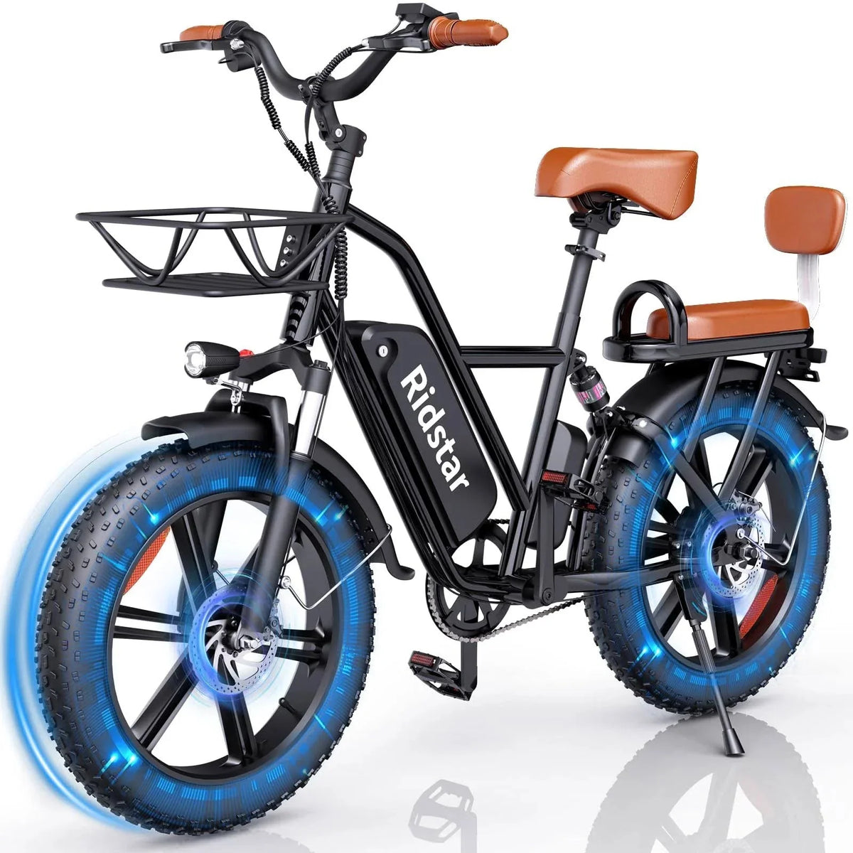 1000W Electric Bike for Adults. 48V 15Ah Removable Battery. 20-Inch x 4.0-Inch Fat Tires