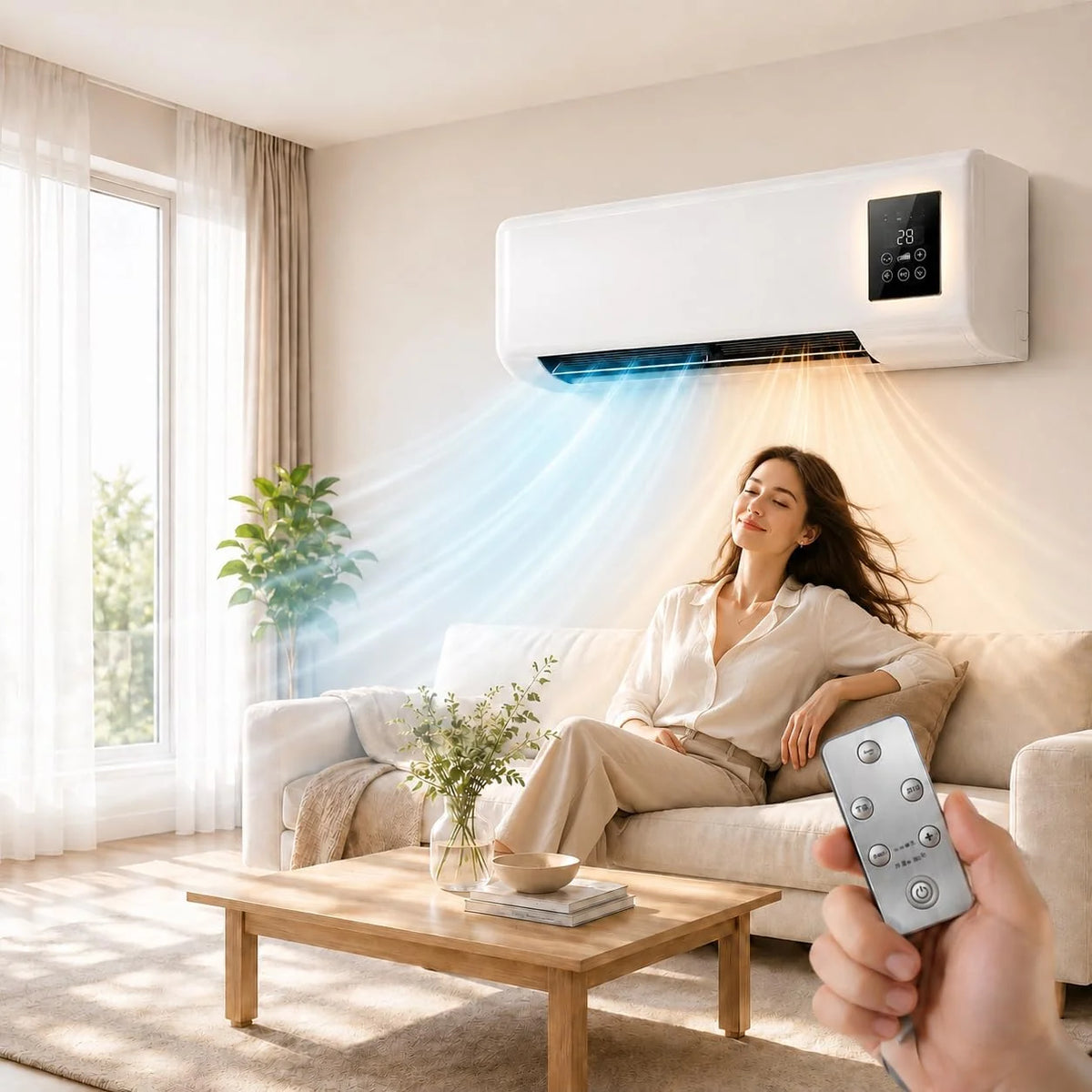 EpiCooler Klimaanlage Tragbar für Kühlung und Heizung. Epicooler Klimaanlage für Zuhause. Ganzjähriges Komfort-Accessoire. Modernes Designelement für