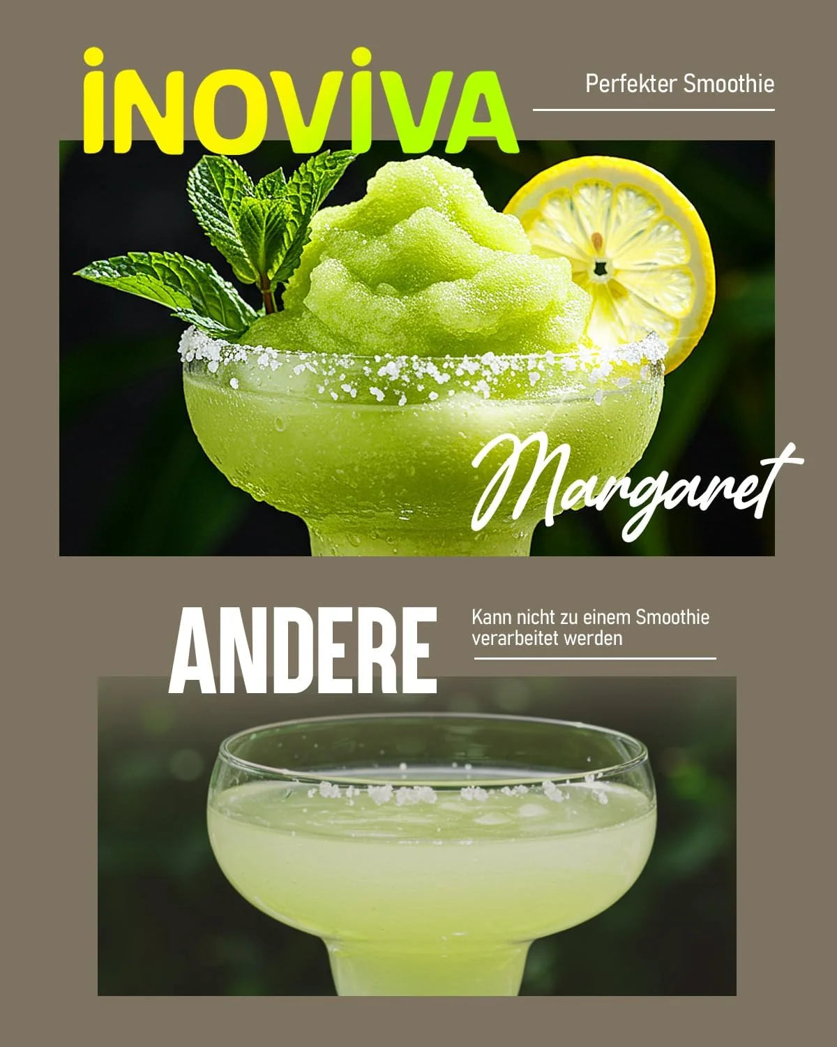 INOVIVA Slush Maschine 2.6L. kein Eis erforderlich. Slushie für Zuhause mit Selbstreinigung. 5 voreingestellte Modi. Slushies. Milchshakes. Frappés &