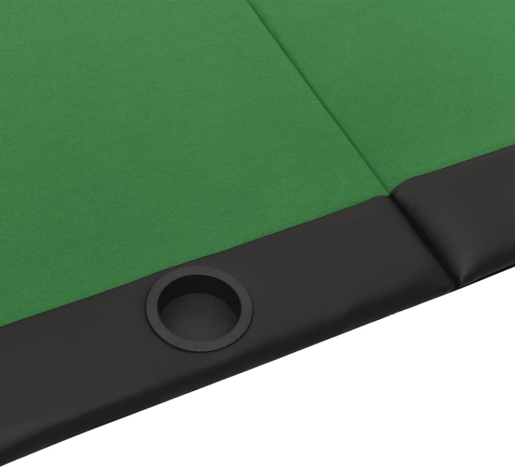 Poker and game table - 10-person foldable poker table - Green - 206x106x75 cm. 32 kg - Green