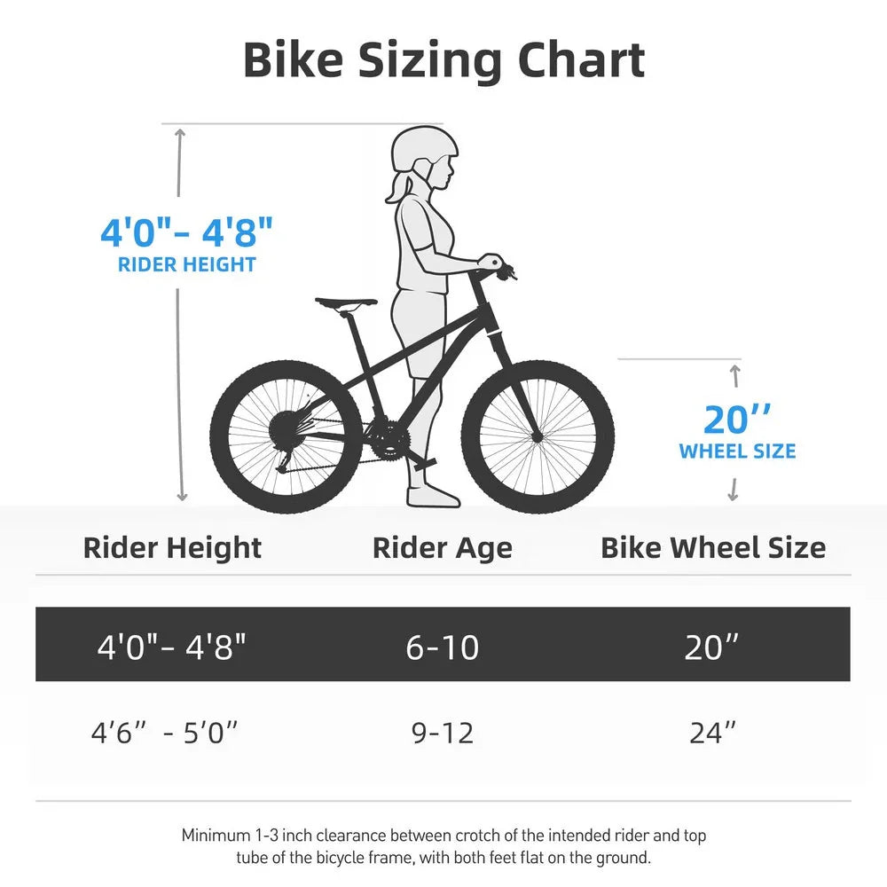 20-Inch/24-Inch Kids Mountain Bike. Single-Speed Bicycle