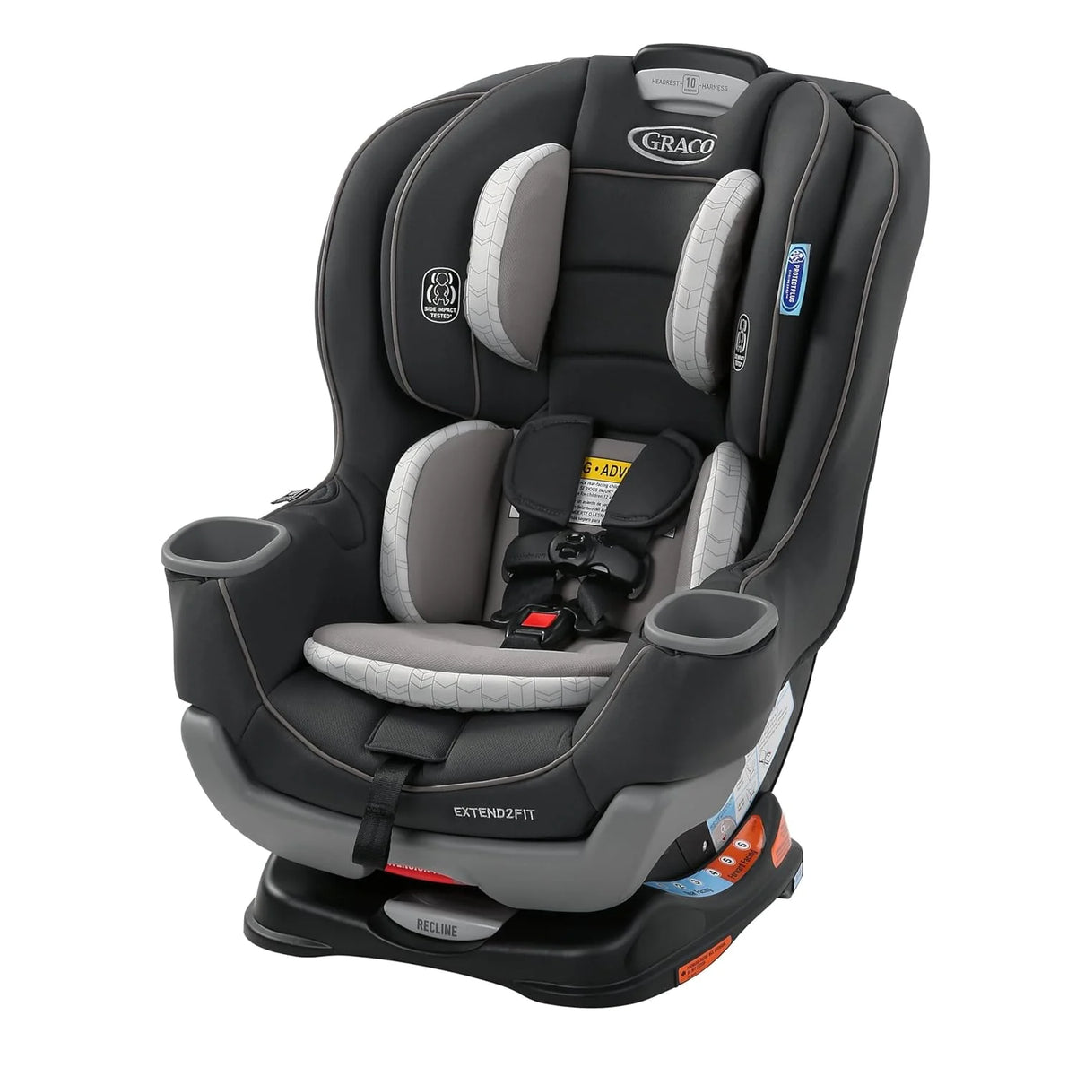 Extend2Fit Convertible Baby Car Seat. Rear and Forward Facing. Adjustable Extension Panel for Extra Legroom. Gotham