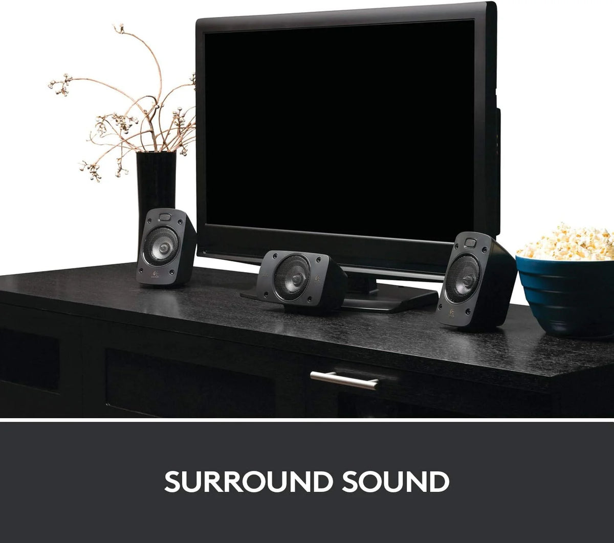 Logitech Z906 5.1 Sound System. Lautsprecher mit 1000 Watt Surround Sound. THX. Mehrere Audio-Eingänge. Fernbedienung. EU Stecker. PC/PS4/Xbox/Stereo-