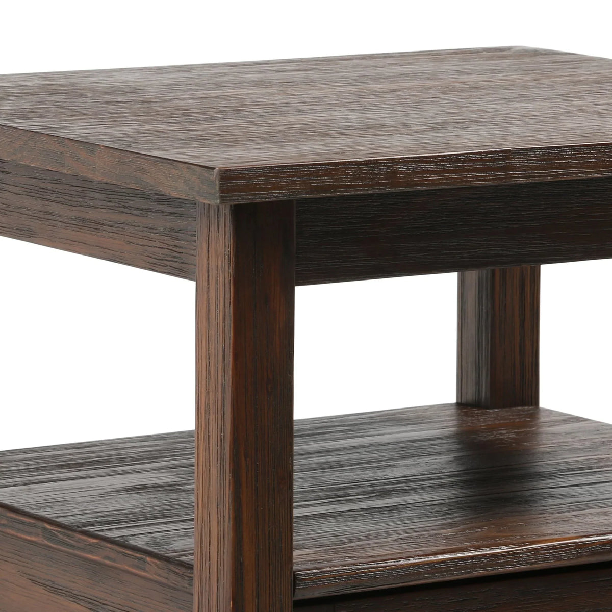 20 Inch Wide Solid Wood Rectangle End Table. Transitional Side Table