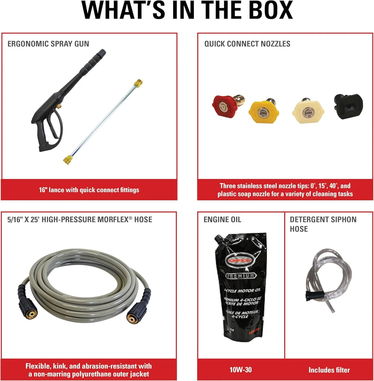Cleaning CM61083 Clean Machine 3400 PSI Gas Pressure Washer. 2.5 GPM. CRX Engine. Includes Spray Gun and Wand. 4 QC Nozzle Tips. 5/16-in. x 25-ft. MorFlex Hose.