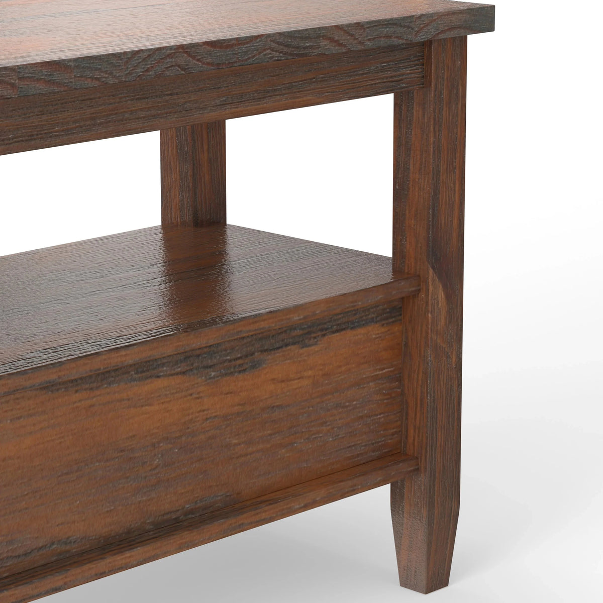 14 Wide Solid Wood Narrow Side Table. Rectangle Transitional Style Accent Table