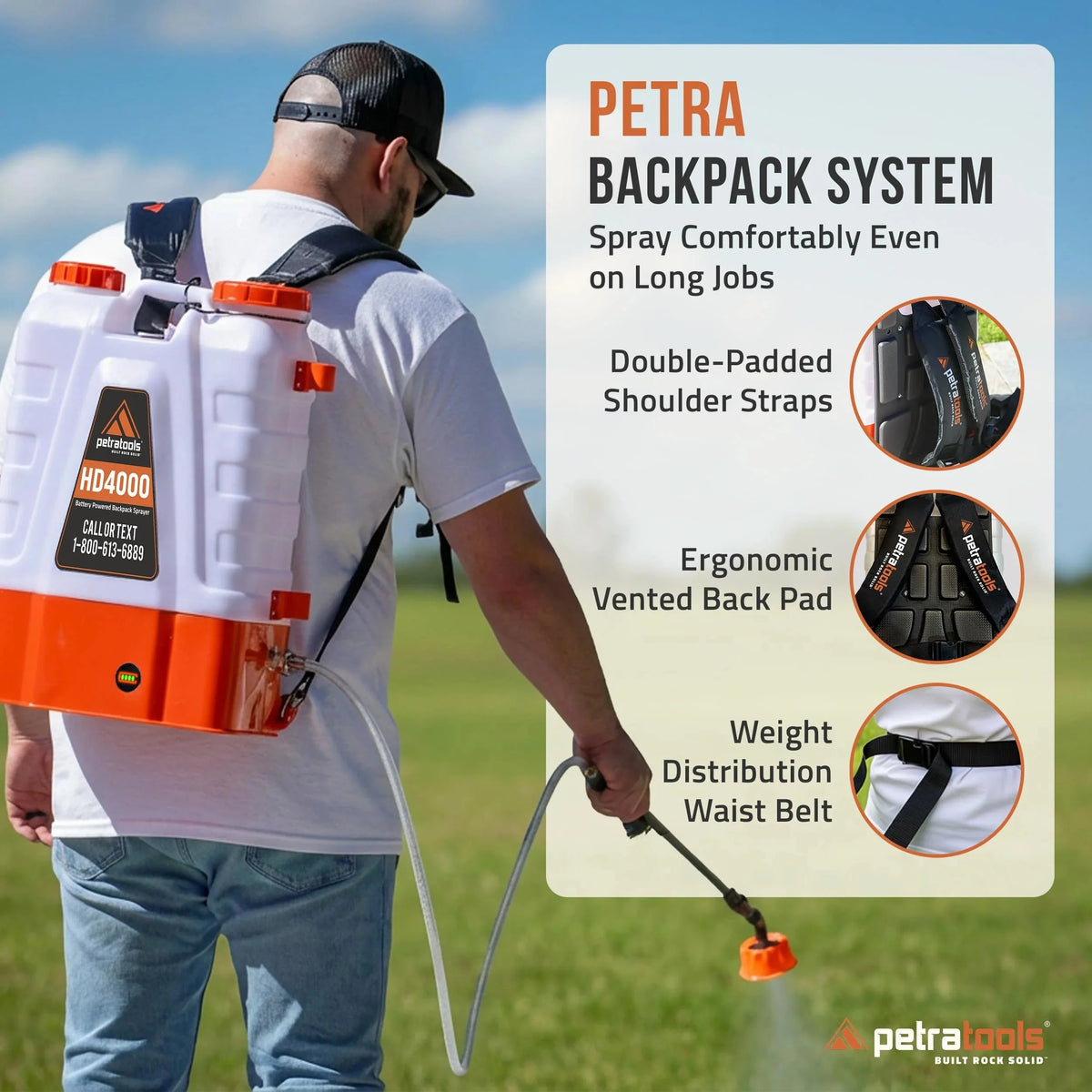 4 Gallon Battery Powered Backpack Sprayer. Rechargeable Cordless Garden and Lawn Pump Sprayer